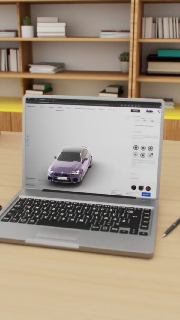 BMW Cars Emerges from Laptop Screen