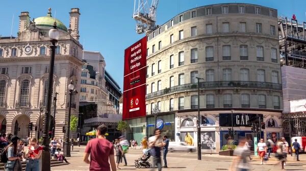 Vodafone Giant Rugby Ball Breaks Facade