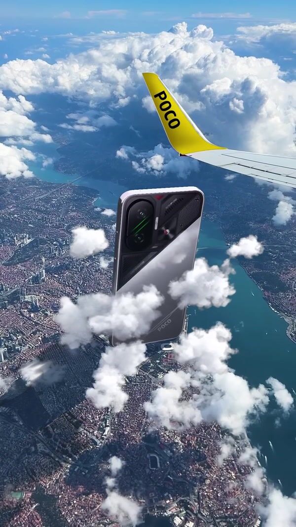 POCO Giant Smartphone Installation Seen from the Sky