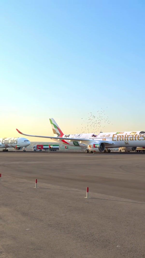 Emirates UAE Flag Spectacle on Tarmac