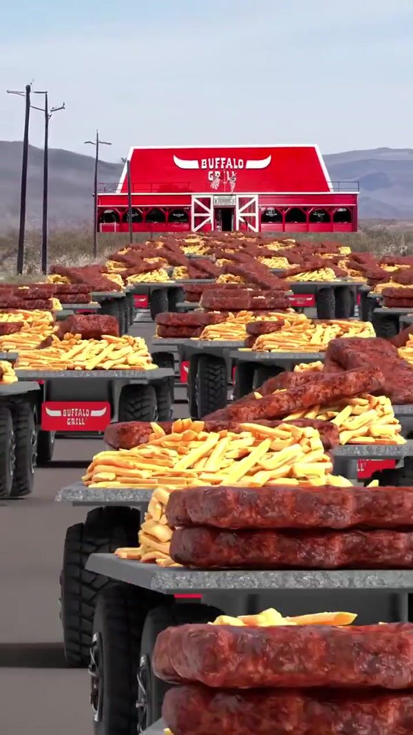 Buffalo Grill Giant Fries and Ribs on Carts