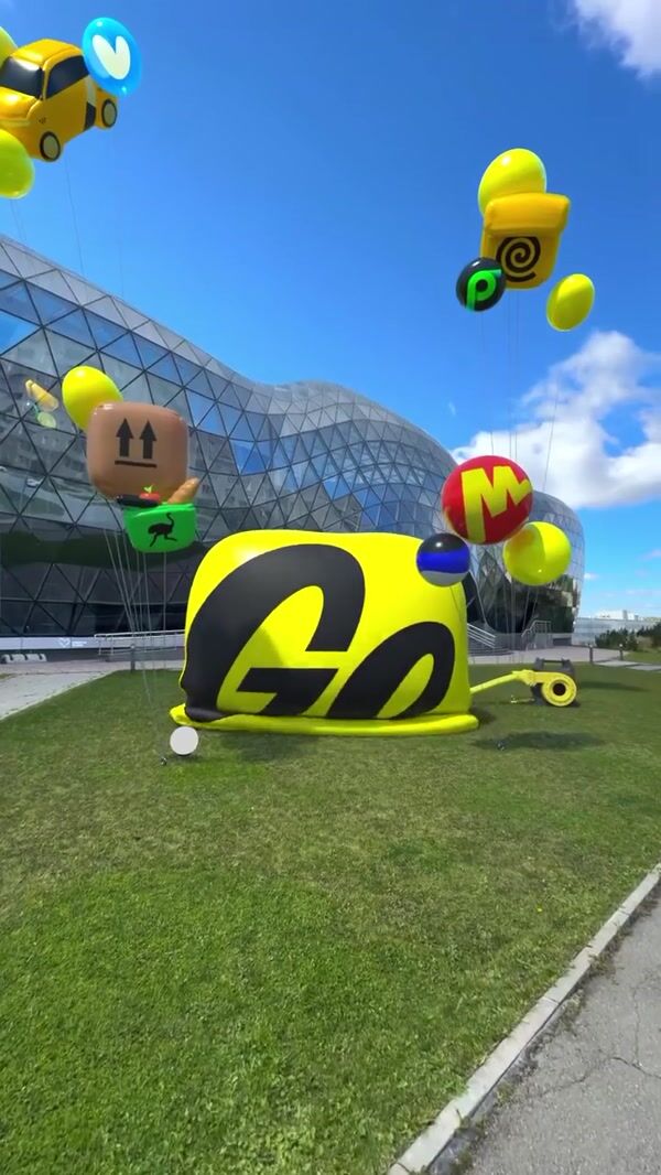Yandex Go Logo Inflated in Novosibirsk