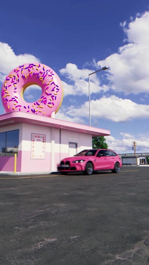 BMW Car Trunk Loaded with Donuts