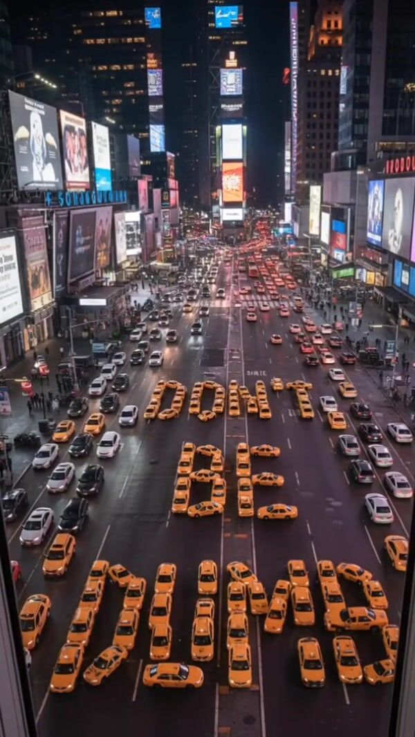 A$AP Rocky Cars Form "Don't be Dumb" in Times Square