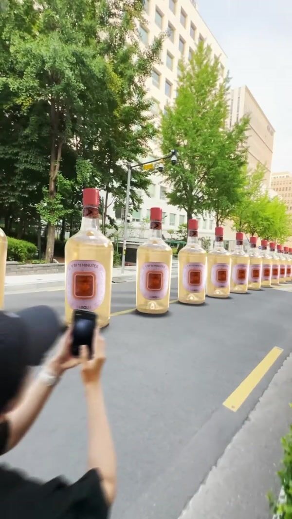 Pasqua Wine Bottles in Domino Effect