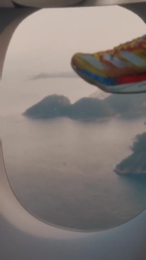 Adidas Running Shoes Flying Alongside Plane