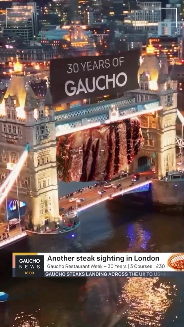 Open TableGiant Steak Hanging at Tower Bridge