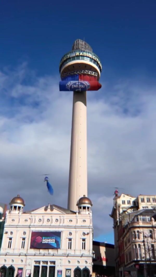 Barclays WSL Match Banner Rolls Down on Tower