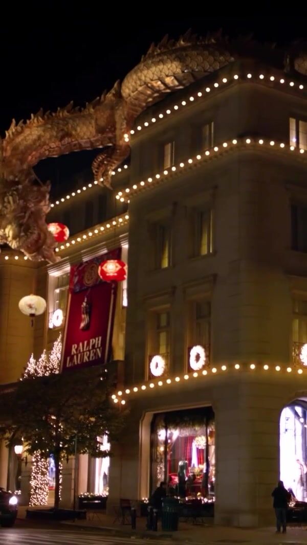 Ralph Lauren Golden Dragon Leans Above the Store