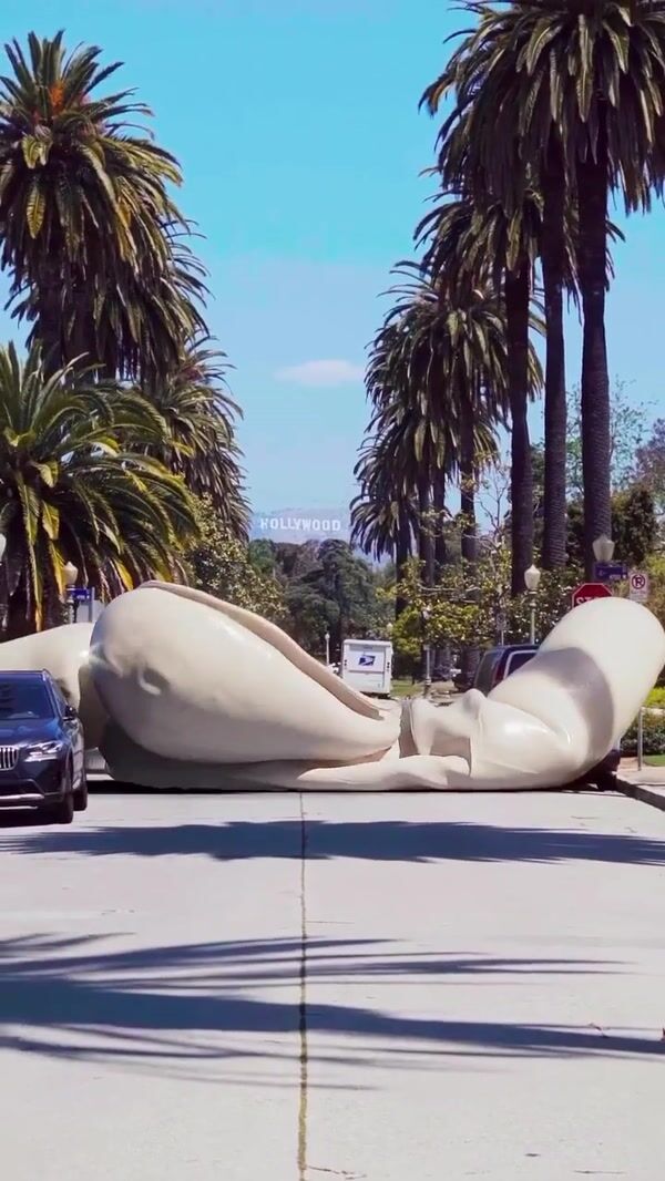 White Fox Boutique Massive Hoodie Installation on LA Street
