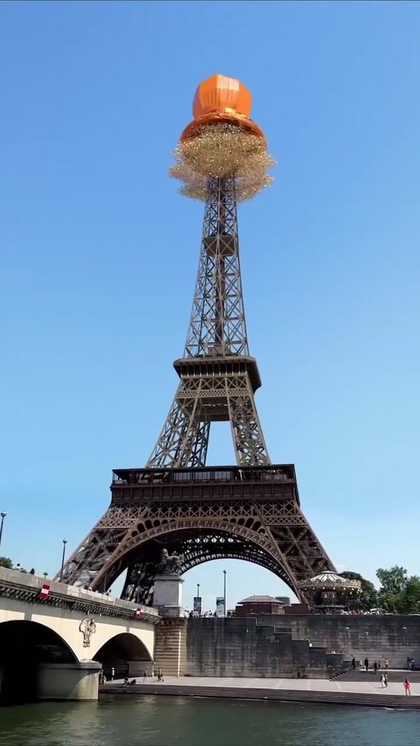 TRUFF Bottle Wrap Rolls Down the Eiffel Tower