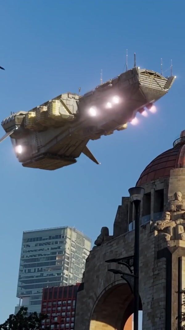 Netflix Spaceship Hovers Over City