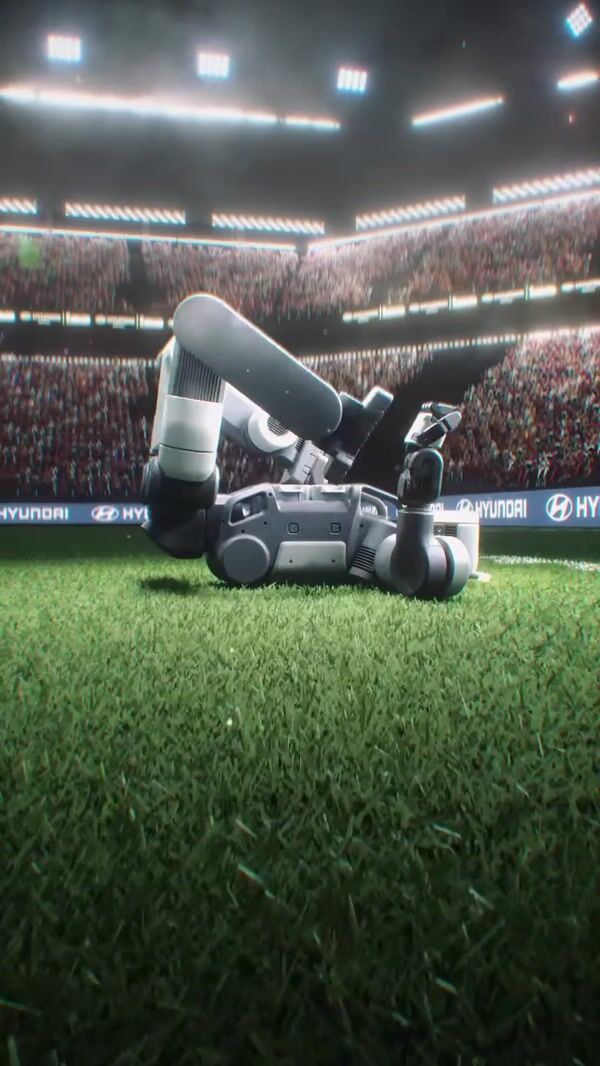 Hyundai Atlas Humanoid on Football Stadium