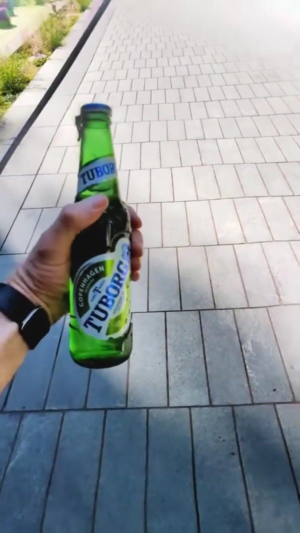 Tuborg Giant Bottle with Speakers Pulsate Street