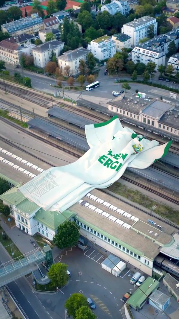 SK Rapid Wien Energie Giant Jersey Over Hütteldorf Station