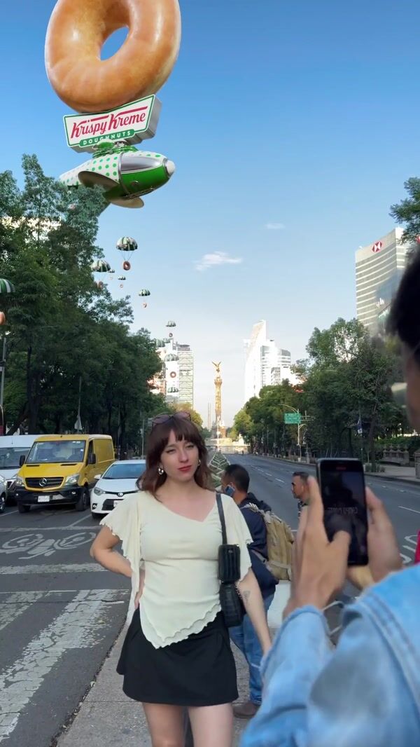 Krispy Kreme Airship Drops Donut Parachutes