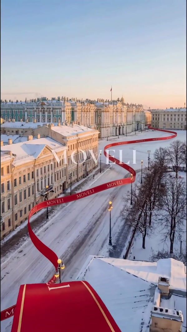Moveli Red Ribbon Winds Through St. Petersburg