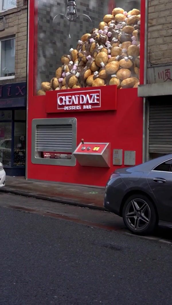 Cheat Daze Claw Machine Spills Waffle Balls