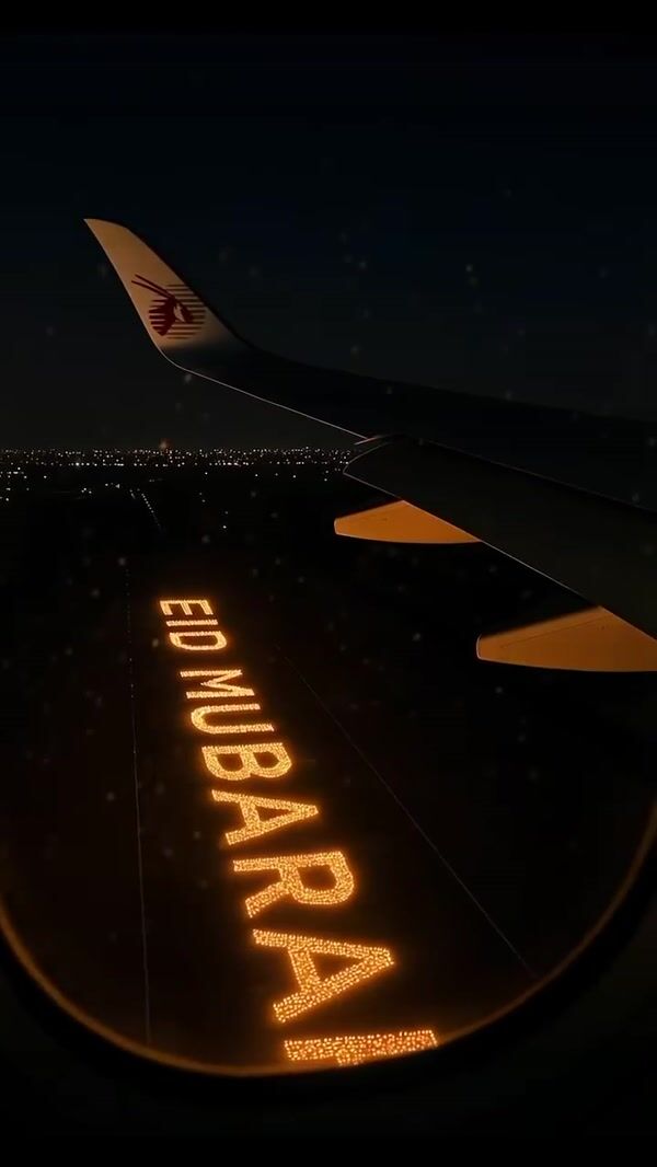 Qatar Airways Eid Greetings on Runway