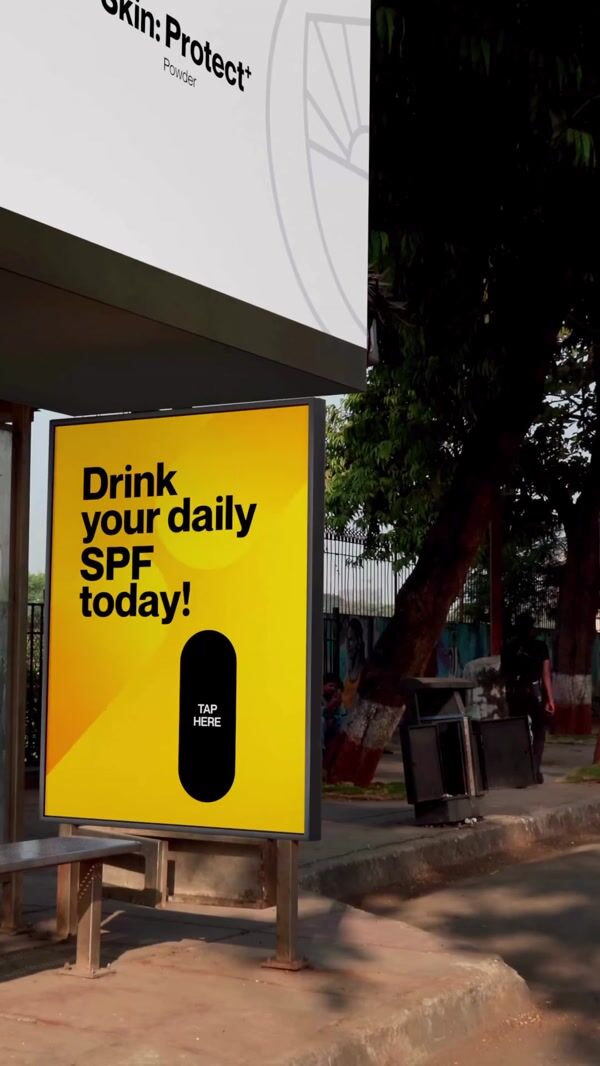 Setu Drinkable Sunscreen Unpacks at Bus Shelter