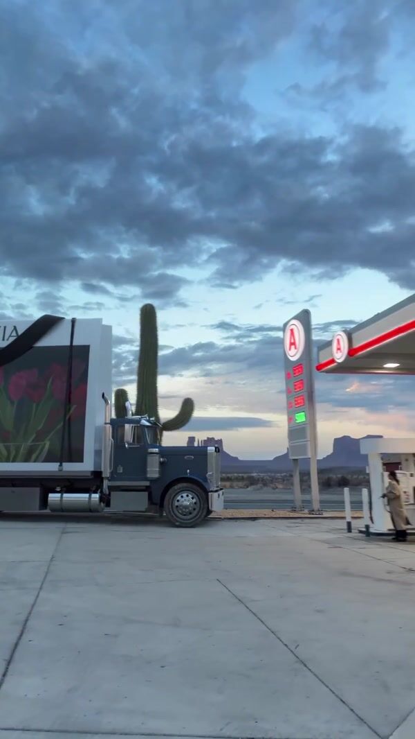 Aritzia Giant Shopping Bag on Truck