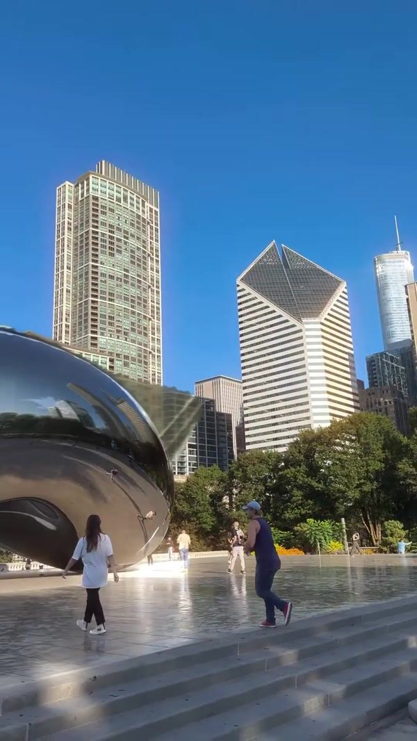 Cubs Giant W Flag Drapes Over Cloud Gate