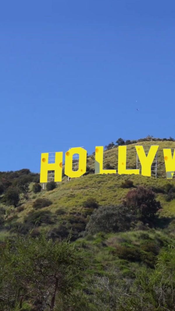 The SpongeBob Movie Yellow Hollywood Sign