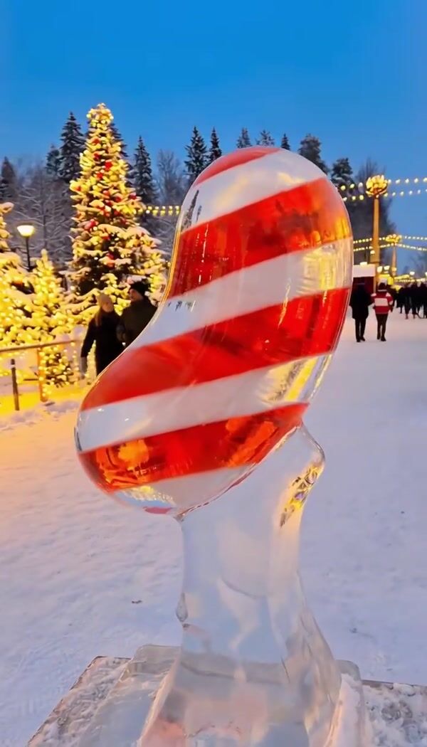 Candy Crush Candy Ice Sculpture in Snow