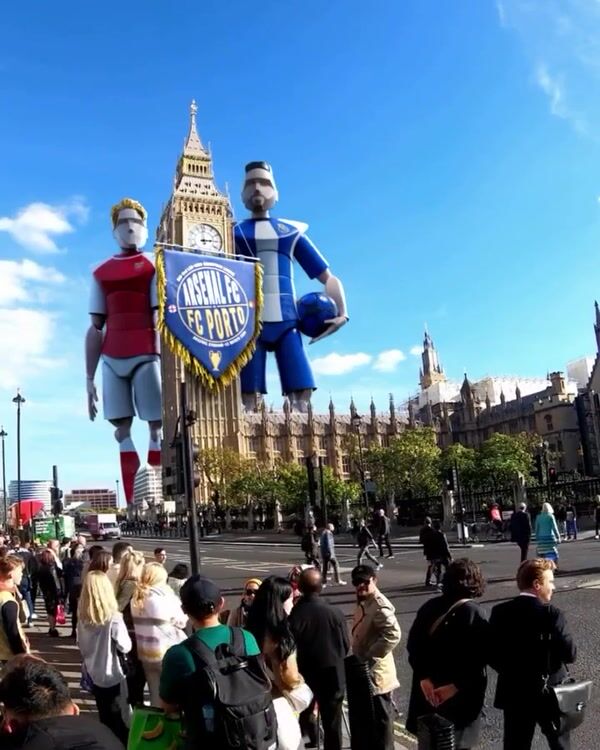 FC Porto Giant Soccer Players Beside Big Ben