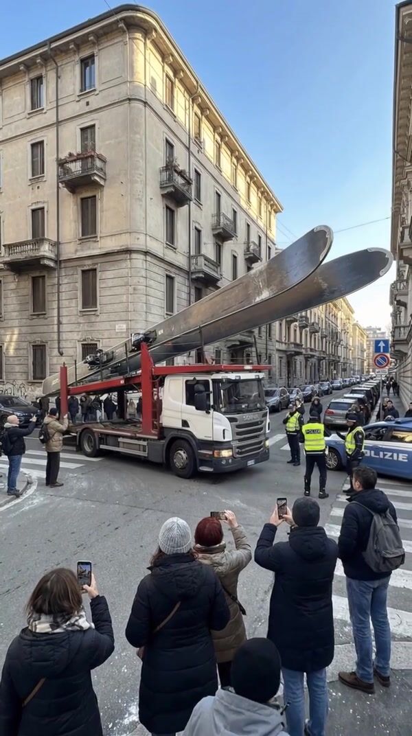 Winter Olympics — Giant Ski Through Milan FOOH Concept