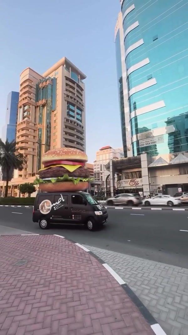 Aseel Restaurant Burger Above Delivery Van