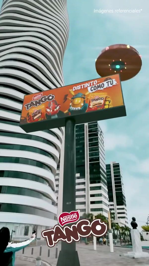 Tango UFO Turns Billboard to Chocolate Cookie