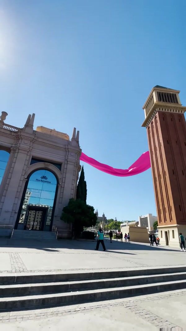 Victoria’s Secret Pink Cloth Flying Over the City