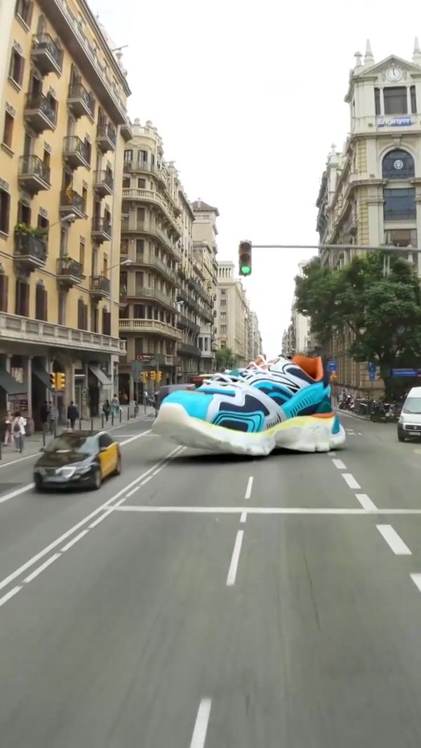Bershka Fallen Sneaker Hit by Bus