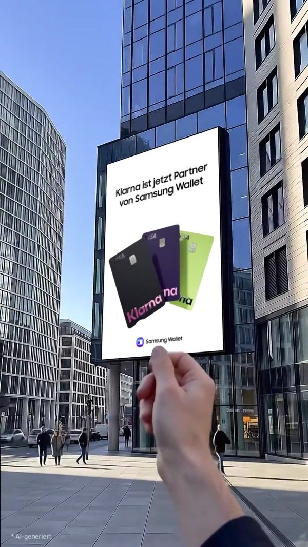 Samsung Hand Gets Klarna Card From Billboard