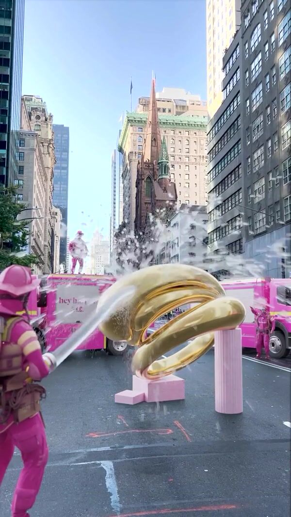 Hey Harper Fireman Shoots Water on Ring