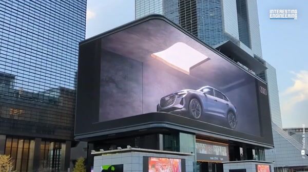 Audi Car Moves in Changing Backgrounds