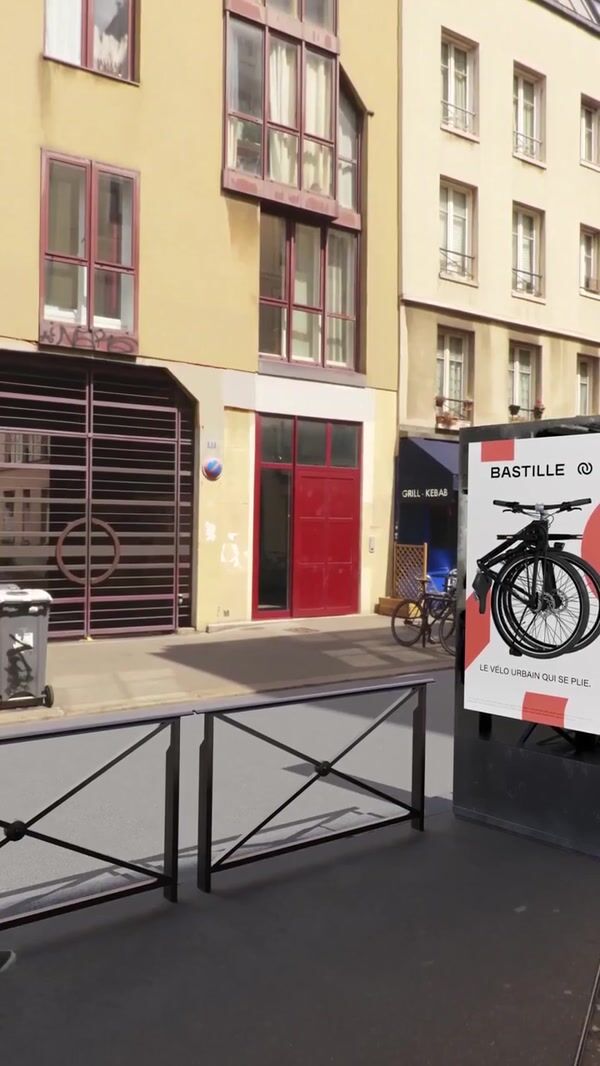 BASTILLE Bicycle Comes Out from Street Ad