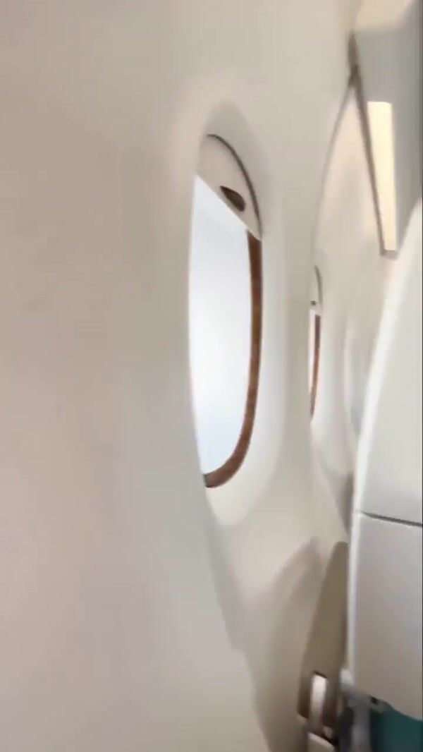 Emirates Plane Flies with Floating Heart Balloons