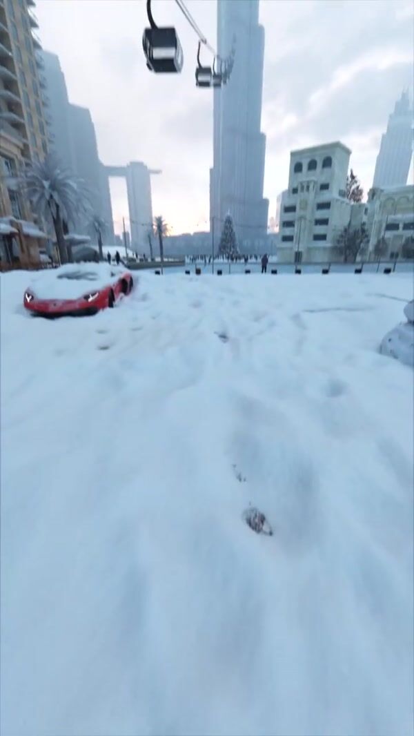 Visit Dubai Cityscape Covered in Snow