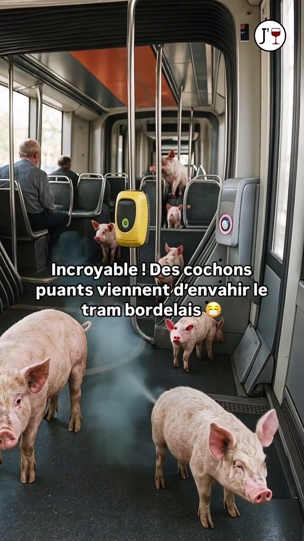 Quoifaireabordeaux Pigs Riding the Tram