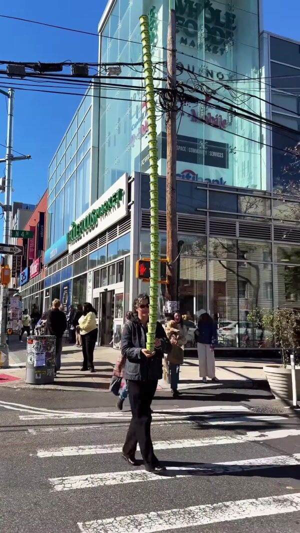 Graza Woman Carrying Towering Ice Cream Stack