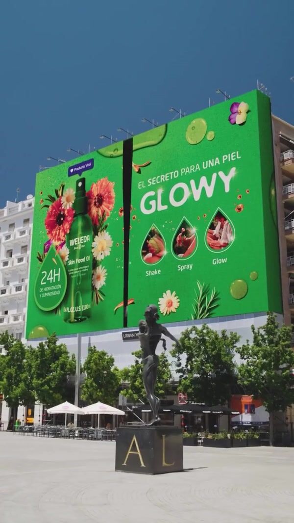 Weleda Billboard Reveals Giant Bottle in 3D Garden