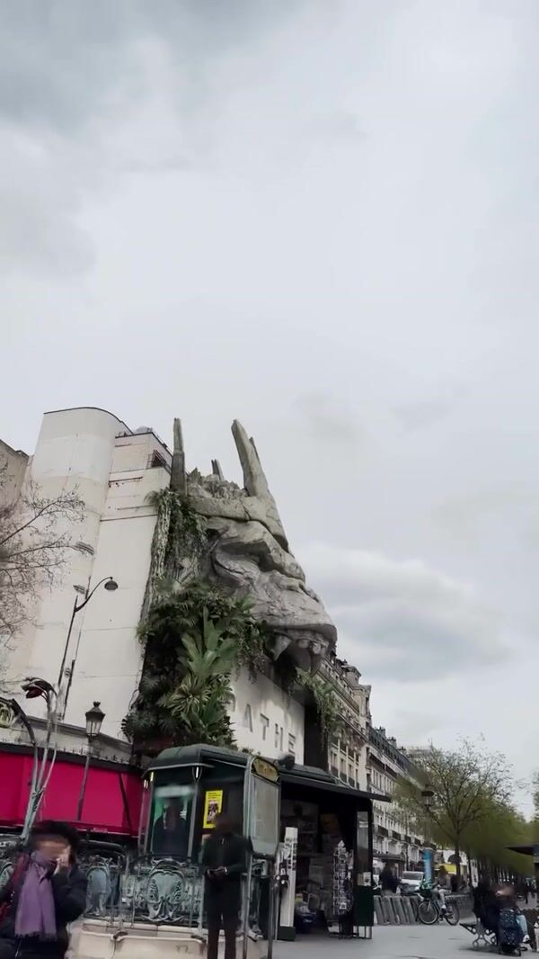 Disney Massive Stone Ape Head in Cinema Facade