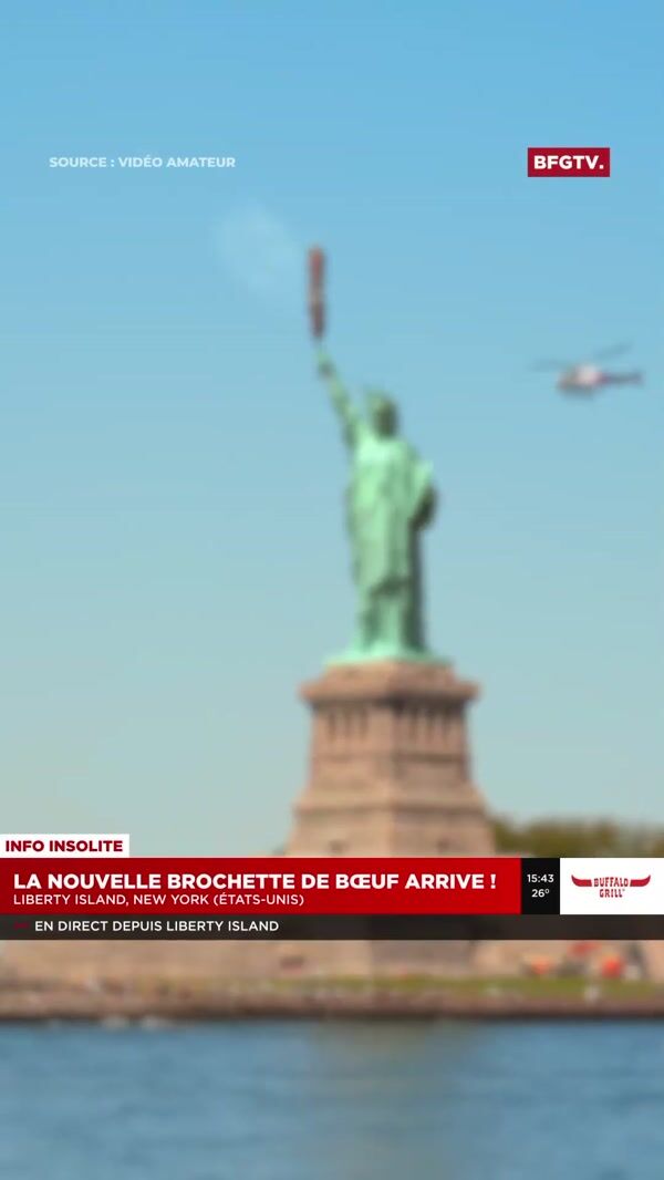 Buffalo Grill Statue of Liberty Holds Giant Skewer