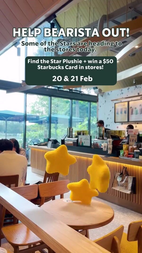 Starbucks Glowing Plushie Stars Bouncing on Table