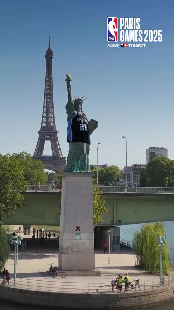 NBA Paris Statues Wear Jerseys