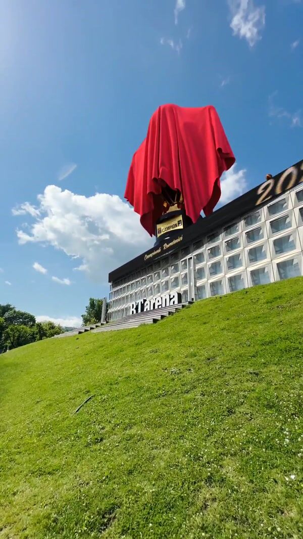 U-BT Cluj-Napoca Trophy Unveiled Above Arena