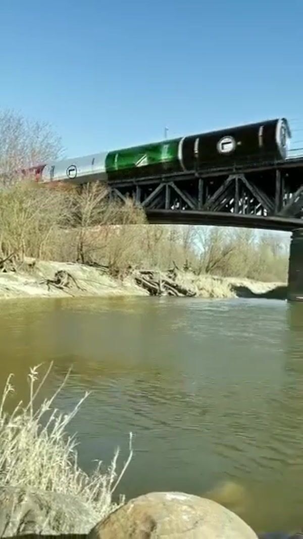 Legia Warszawa Energy Drink Train on the Bridge