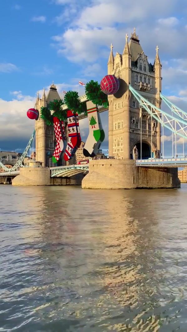 Happy Socks Bridge Adorned with Holiday Socks